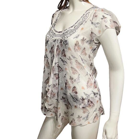 Live and Let Live Animal print Sheer Studded  Scoop Neck PM - Picture 5 of 14